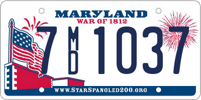 MD license plate 7MD1037