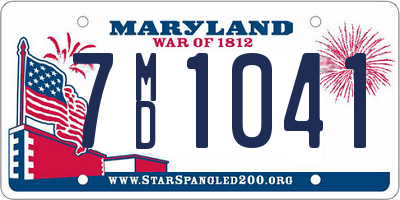 MD license plate 7MD1041