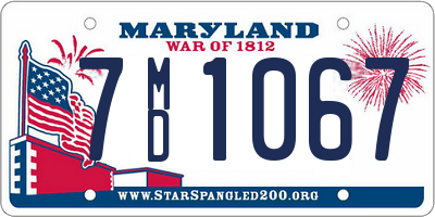 MD license plate 7MD1067