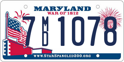 MD license plate 7MD1078