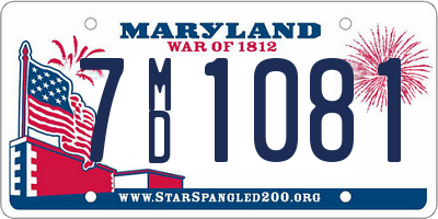 MD license plate 7MD1081