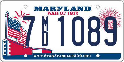 MD license plate 7MD1089