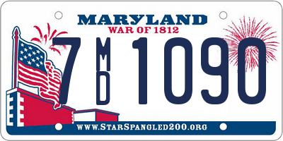 MD license plate 7MD1090