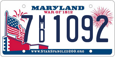 MD license plate 7MD1092