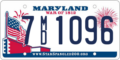 MD license plate 7MD1096