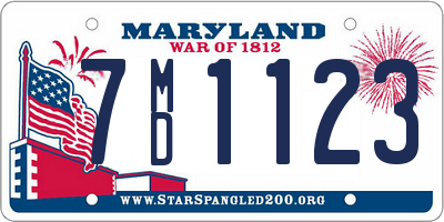 MD license plate 7MD1123