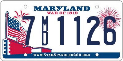 MD license plate 7MD1126