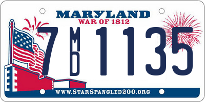 MD license plate 7MD1135