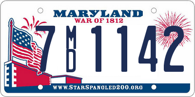 MD license plate 7MD1142