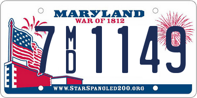 MD license plate 7MD1149