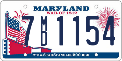 MD license plate 7MD1154