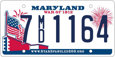 MD license plate 7MD1164