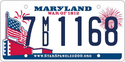 MD license plate 7MD1168