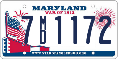 MD license plate 7MD1172