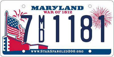 MD license plate 7MD1181