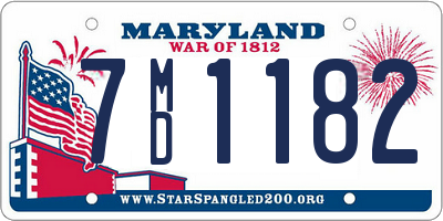 MD license plate 7MD1182