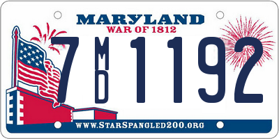 MD license plate 7MD1192