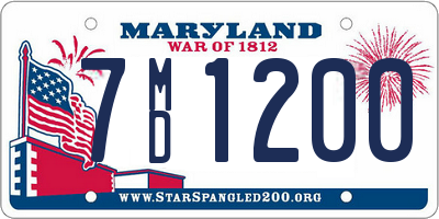 MD license plate 7MD1200