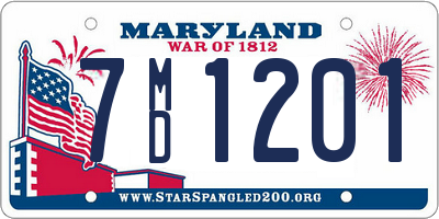 MD license plate 7MD1201