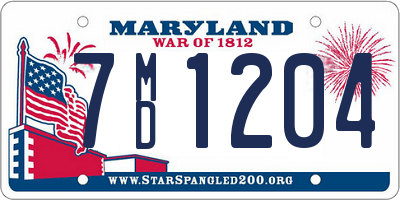 MD license plate 7MD1204