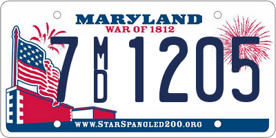 MD license plate 7MD1205