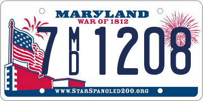 MD license plate 7MD1208