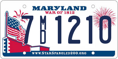 MD license plate 7MD1210