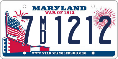 MD license plate 7MD1212