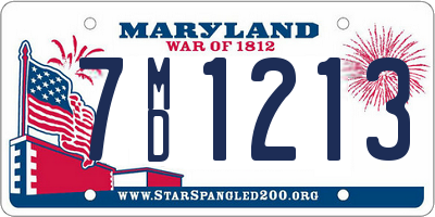 MD license plate 7MD1213