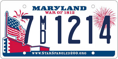 MD license plate 7MD1214