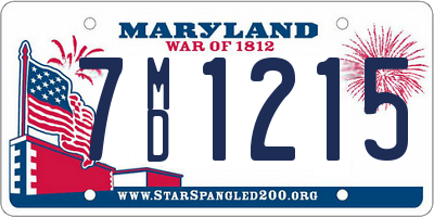 MD license plate 7MD1215