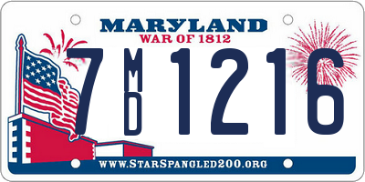 MD license plate 7MD1216