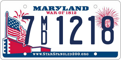 MD license plate 7MD1218