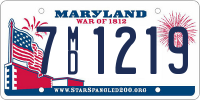 MD license plate 7MD1219