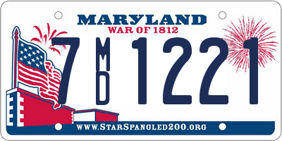 MD license plate 7MD1221