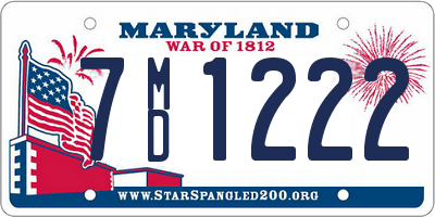 MD license plate 7MD1222