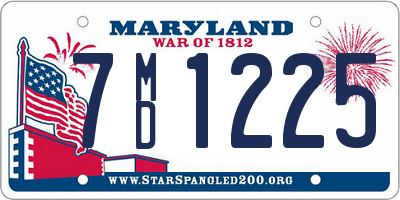 MD license plate 7MD1225