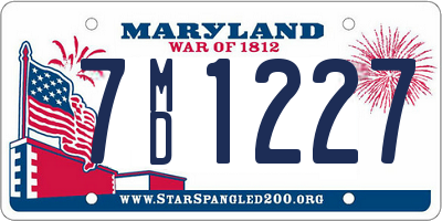 MD license plate 7MD1227