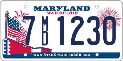 MD license plate 7MD1230