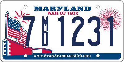 MD license plate 7MD1231