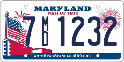 MD license plate 7MD1232