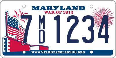 MD license plate 7MD1234