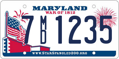 MD license plate 7MD1235