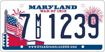 MD license plate 7MD1239