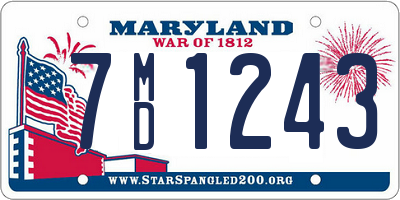 MD license plate 7MD1243