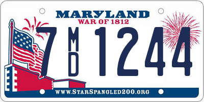 MD license plate 7MD1244