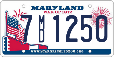 MD license plate 7MD1250