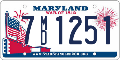 MD license plate 7MD1251