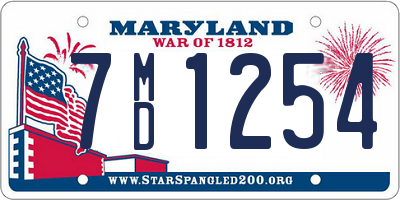 MD license plate 7MD1254