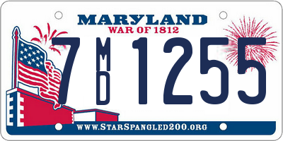 MD license plate 7MD1255